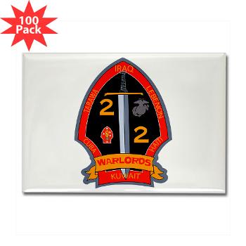 2B2M - M01 - 01 - 2nd Battalion - 2nd Marines Rectangle Magnet (100 pack)