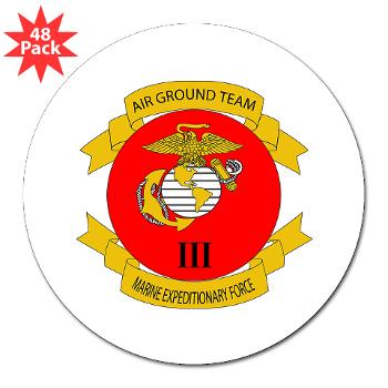 3MEF - M01 - 01 - 3rd Marine Expeditionary Force- 3" Lapel Sticker (48 pk)