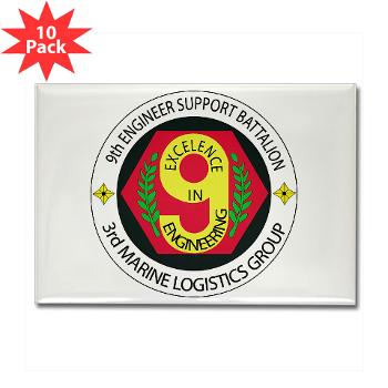 9ESB - M01 - 01 - 9th Engineer Support Battalion Rectangle Magnet (10 pack)