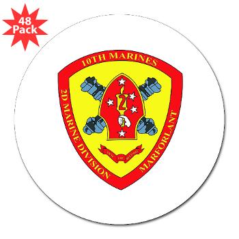 HB10M - M01 - 01 - Headquarters Battery 10th Marines - 3" Lapel Sticker (48 pk)