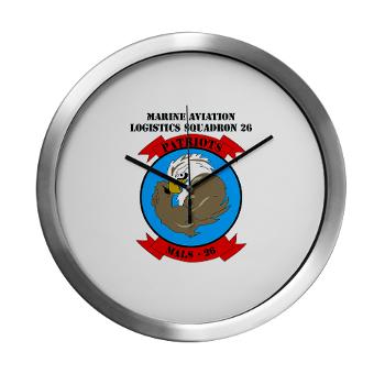 MALS26N - M01 - 03 - Marine Aviation Logistics Squadron 26-NEW with text Modern Wall Clock - Click Image to Close