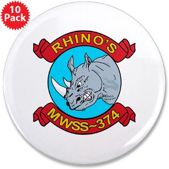 MWSS374 - M01 - 01 - Marine Wing Support Squadron 374 - 3.5" Button (10 pack)